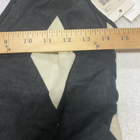 Black White Diamond A Line Harlequin Mini Dress - Picture 11 of 14